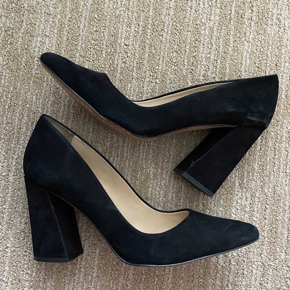 Suede block heels
